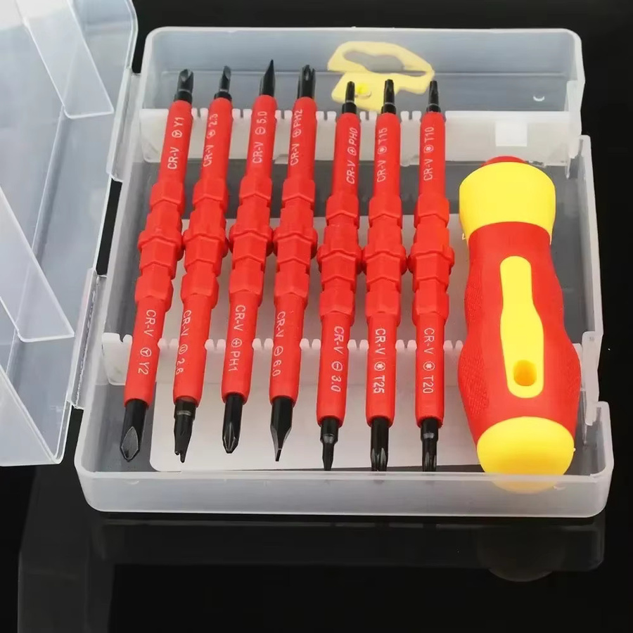 Doppelseitiges magnetisches Schraubendreher-Set mit 7 austauschbaren Köpfen für elektrische Reparaturen und Wartungsaufgaben - Bild 2