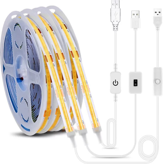 CHNAITEKE USB COB LED-Lichtstreifen mit Handbewegungssensor und Touch-Dimmer, Warmweiß, für Schrank, Küche und Schlafzimmer - Bild 1