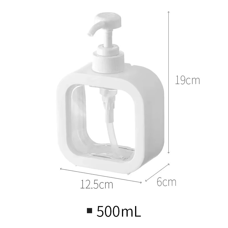 Wiederverwendbarer Seifenspender von MOZHOU mit Pumpe, Weiß, Kunststoff, Volumen: 300 ml bis 500 ml - Bild 3