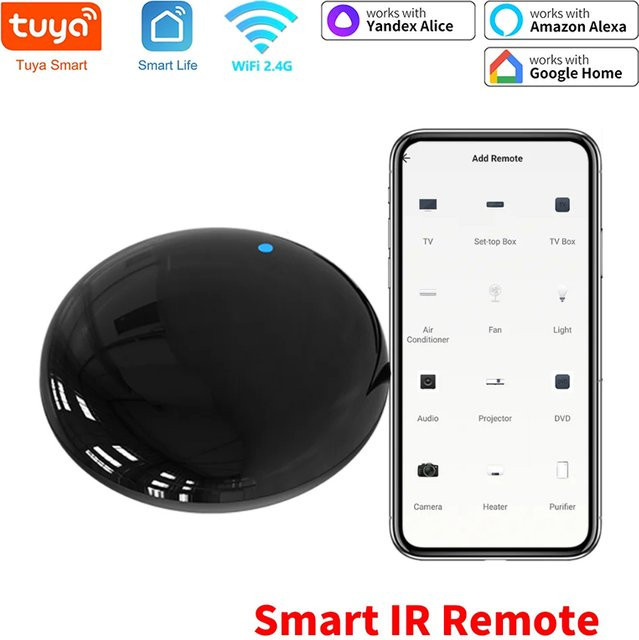Tuya Smart WLAN IR Universalfernbedienung in Schwarz mit Tuya und Smart Life App Steuerung für Klimaanlage, TV und DVD, kompatibel mit Alexa und Google Home - Bild 1