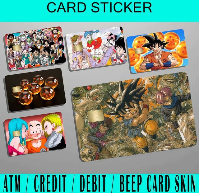 Dragon Ball Son Goku Kakarot Aufkleber-Set, 4 Stück wasserfeste Dekoration für Karten und Bus-Pässe, Mehrfarbig - Bild 1