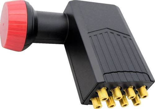 MegaSat Diavolo Octo-LNB mit 8 Teilnehmern, 40mm Feedaufnahme und vergoldeten Anschlüssen in Schwarz-Rot - Bild 1