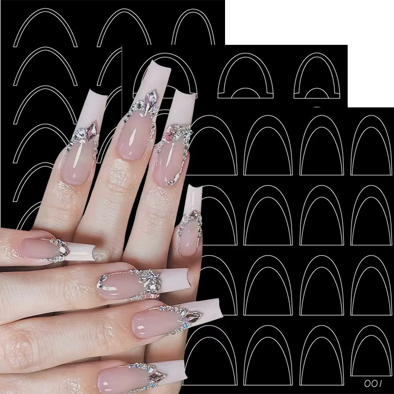 KANIU French-Tip-Nagelsticker, selbstklebende Mehrfach-Kurven-Schablonen - Bild 4
