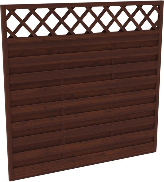 Sichtschutzzaun Country aus Holz von Andrewex in Braun, lasiert, blickdicht, B/H: 180 x 180 cm - Bild 1