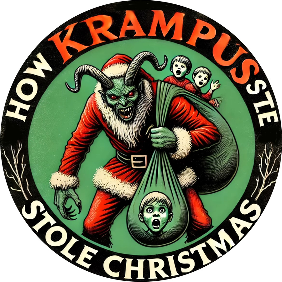Potdemiel Krampus Aluminium-Wandkunstschild rund, Mehrfarbig, Durchmesser: 20,3 cm - Bild 3