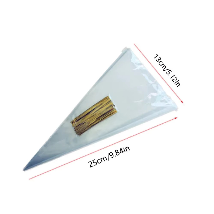 Transparente Zellophan-Süßigkeitenbeutel mit goldenen Twist-Krawatten für Popcorn, Kekse und Partygeschenke - Bild 2