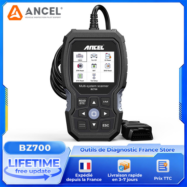 ANCEL BZ700 OBD2-Scanner für Mercedes Benz, Kfz-Diagnosegerät mit Reset-Services und Batterieregistrierung, Schwarz - Bild 1