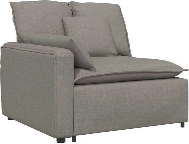 vidaXL Modulares Sofa Endmodul mit Armlehne und Kissen in Taupe, Breite: 100 cm - Bild 1