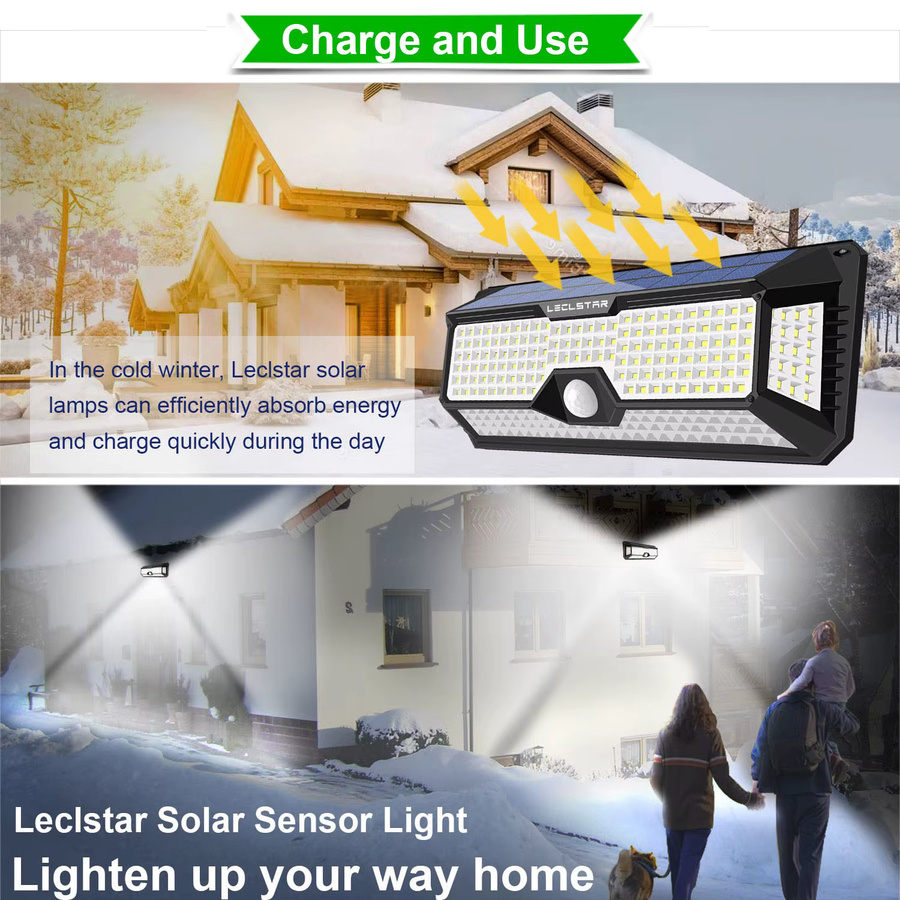 Leclstar Solar LED Außenleuchte mit Bewegungssensor und 4 Weitwinkel-Flutlicht, IP65 wasserdicht und drahtlos - Bild 4