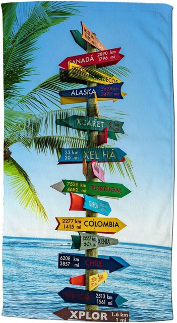 Good Morning Strandtuch Beach Sign aus Polyester in Multicolour, Breite: 100 cm, Länge: 180 cm - Bild 1