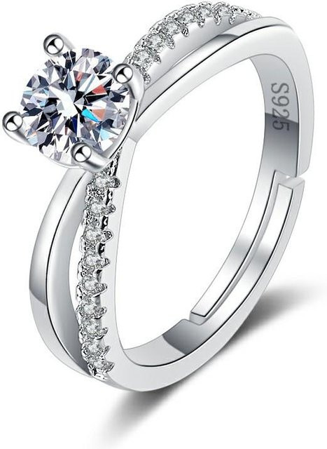 Ring 925 Silber, Zirkonia, Damen, Kreuzring - Bild 1