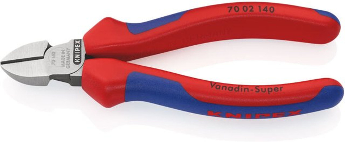 Knipex Seitenschneider aus Chrom-Vanadium-Stahl in Schwarz-Rot mit Mehrkomponenten-Griff, Länge: 14,0 cm - Bild 2