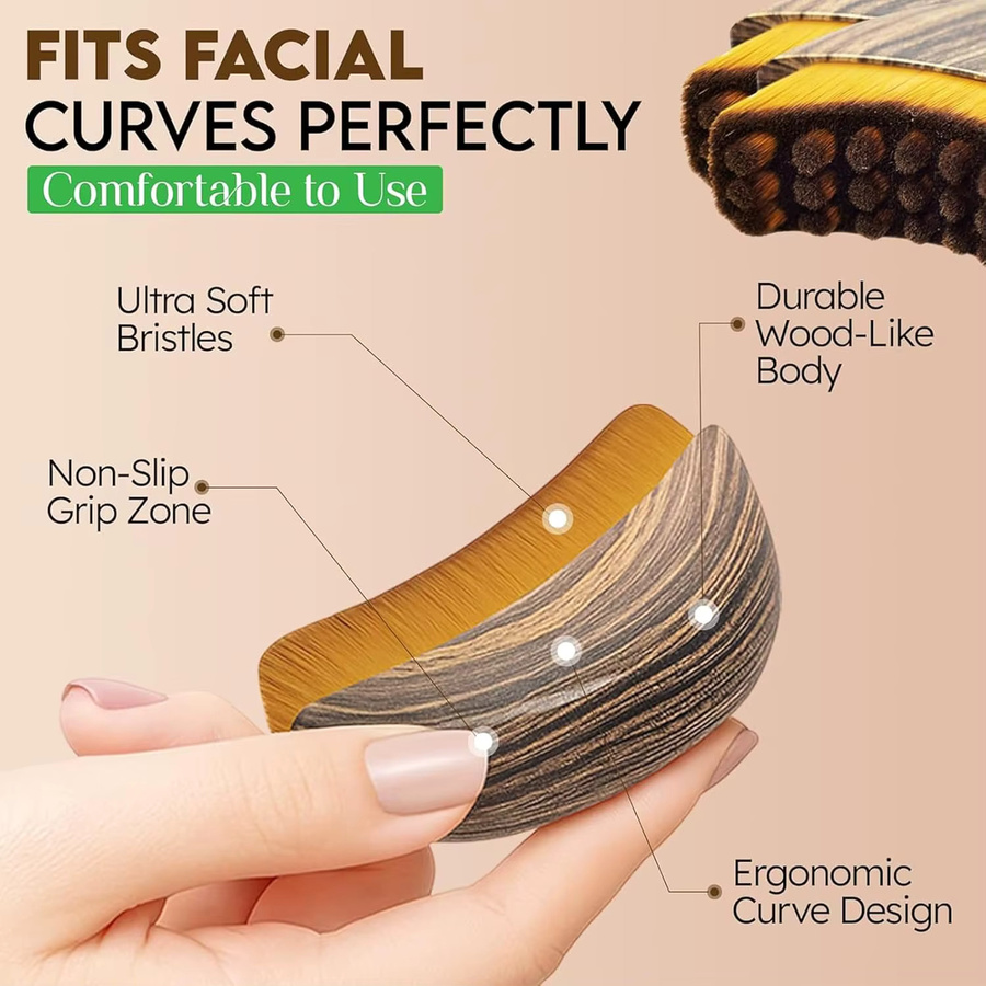FUBEICHLY Lymphatische Gesichtsmassagebürste für Gesicht und Körper, 2er-Set, Empfindliche Haut, Unisex - Bild 5