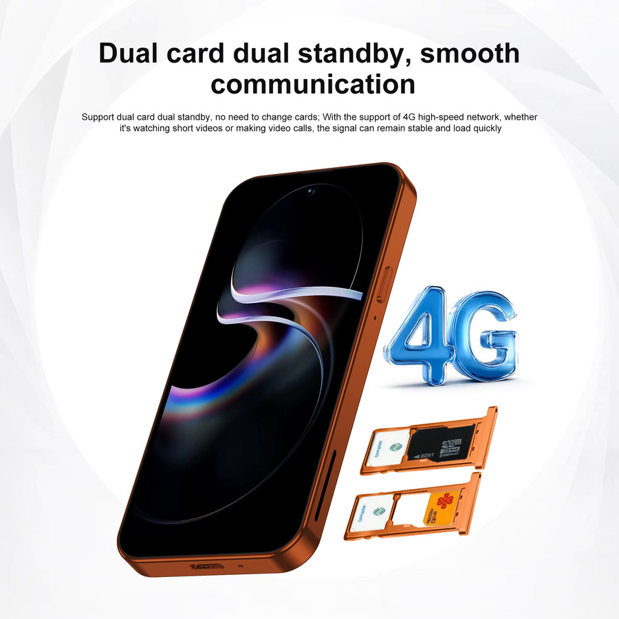 SERVO Mini-Smartphone Android 4G LTE mit 4,5 Zoll Display, 64GB Speicher, Orange - Bild 2