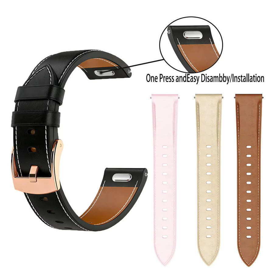 QCTOG Uhrenarmband PU-Leder, 18 mm, Schwarz, Damen - Bild 3