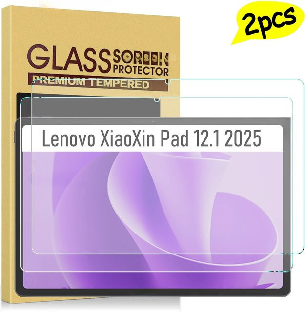 2 Stück HD kratzfeste Schutzfolie aus gehärtetem Glas für Lenovo Idea Pad 1 12,1 Zoll 2025 Tablet, transparente Vollabdeckung - Bild 1
