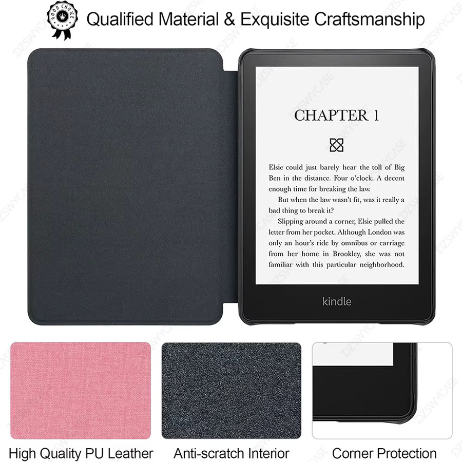 DZSWYCASE Schutzhülle für Kindle Paperwhite 5 11. Generation 2021, 6,8 Zoll, Smart Case aus PU-Leder in Orange - Bild 4