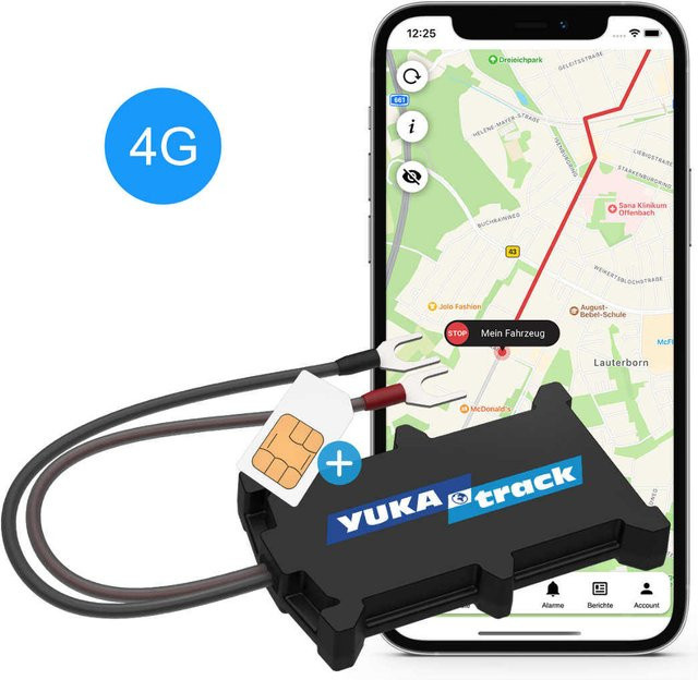 YUKAtrack easyWire 4G GPS Fahrzeug-Ortung für Europa, Schwarz - Bild 1