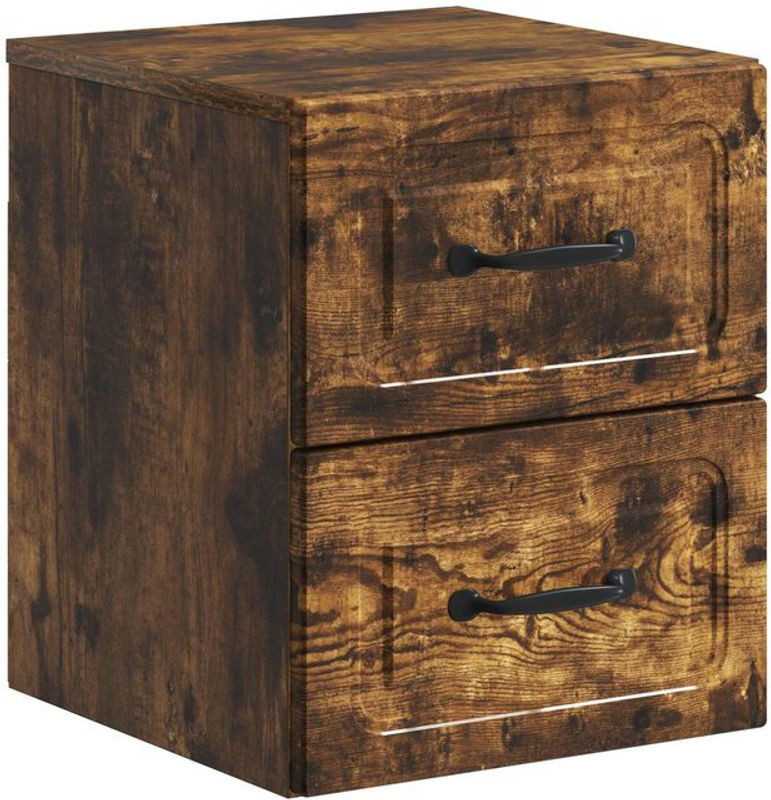 Wandmontierter Nachttisch vidaXL aus Eiche in Braun und Grau im Industrial Design, B/T/H: 34,5 x 33 x 40 cm - Bild 1