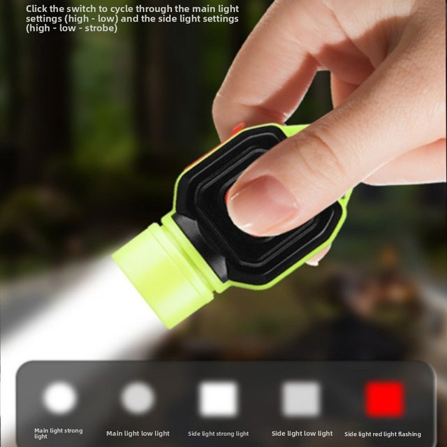 QHSPE COB Schlüsselanhänger-Leuchte in Rot, USB wiederaufladbare LED Taschenlampe mit Magnet und Wasserdichtigkeit für Outdoor, Camping und Notfälle - Bild 1
