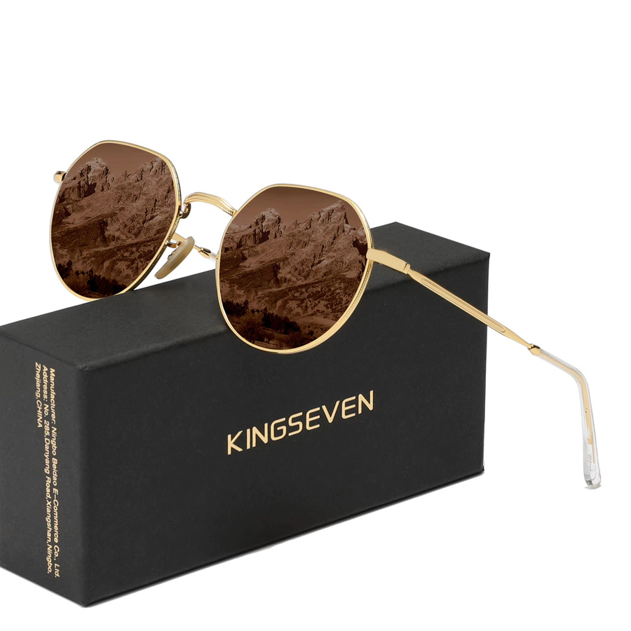 KINGSEVEN Sonnenbrille Retro, Metall, Vollrand, Unisex - Bild 1