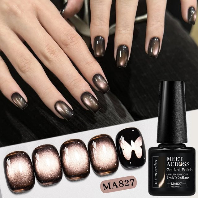 MEET ACROSS Black-Truffe Cat Magnetic Gel, 7 ml, Schimmernd - Bild 1