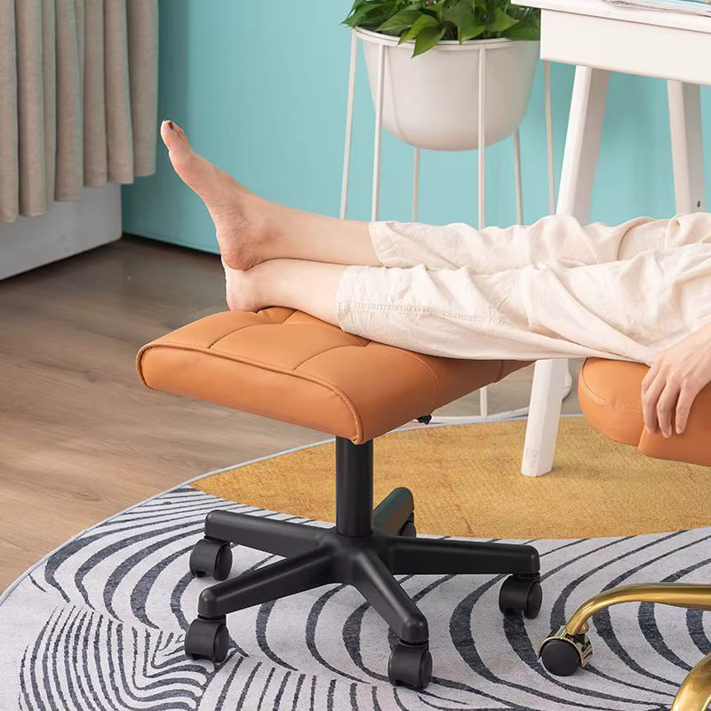 Ergonomische Fußstütze von LIUSHADUOLA in Schwarz mit Memory-Schaum und synthetischem Leder, höhenverstellbarer Fußhocker für Home Office und Sofa - Bild 1