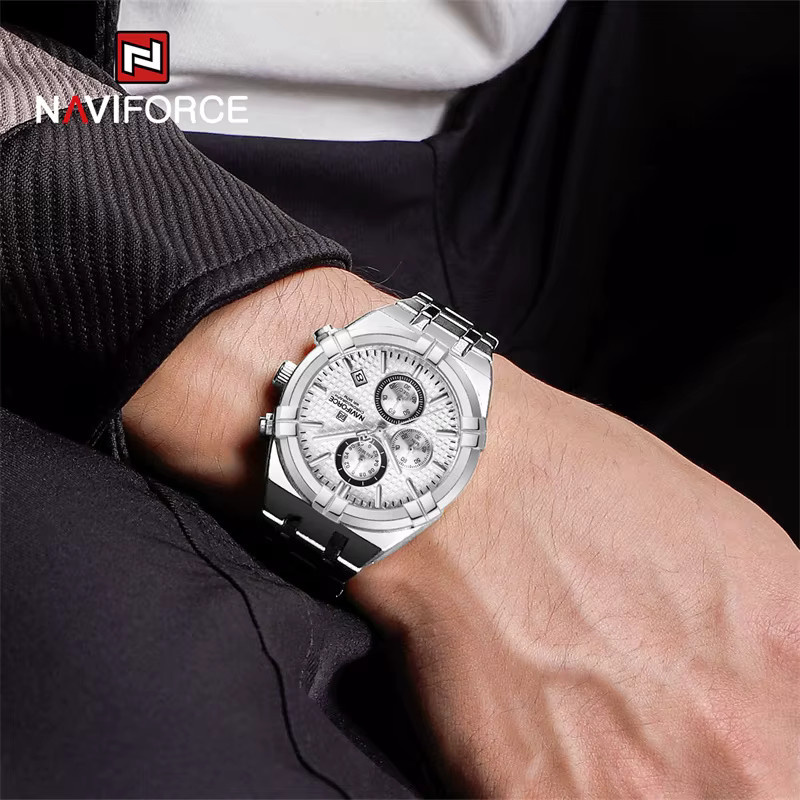 NAVIFORCE Chronograph, Quarz, Edelstahl, Silber, Herren - Bild 2