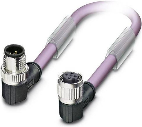 Phoenix Contact 1403632 Sensor-Aktor-Datensteckverbinder M12 Stecker gewinkelt auf Buchse gewinkelt lila - Bild 1