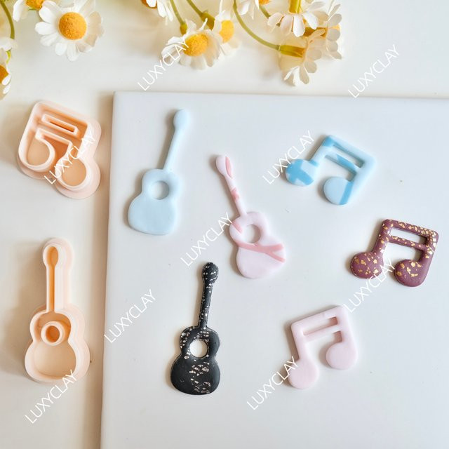 Gitarren-Tonformen, Musiknoten-Formen aus Polymer-Ton, 2 Stück - Bild 1