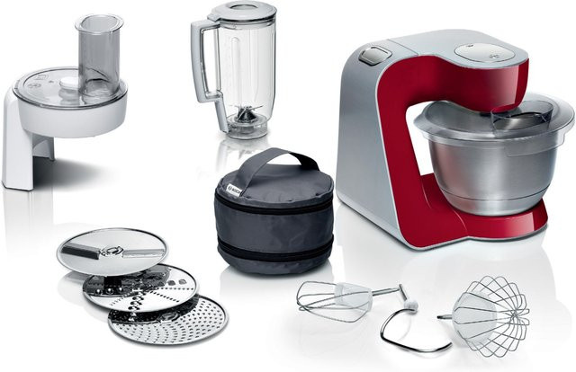 Bosch MUM58720 Küchenmaschine in Dunkelrot und Silber (matt) - Bild 1