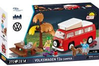 COBI Volkswagen T2a Camper Klemmbaustein Konstruktionsspielzeug in rot-weiß - Bild 1