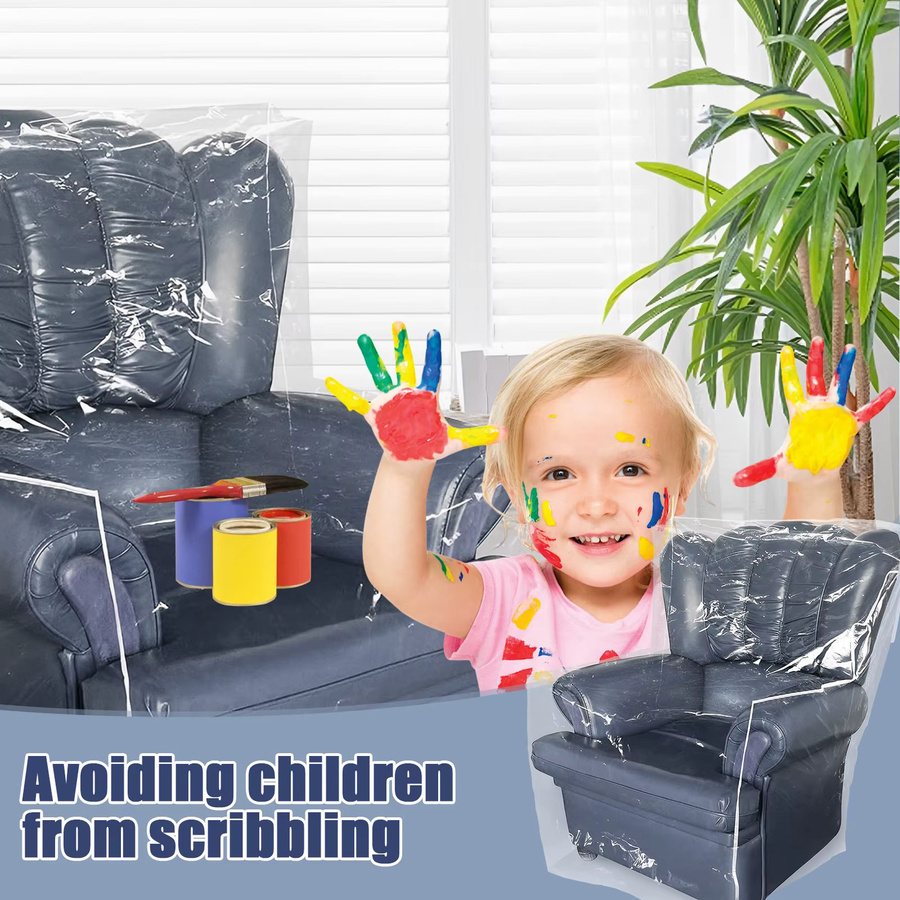 Willstar Sofabezug aus Kunststoff, transparent, wasserdicht und staubdicht als Kratzschutz für dein Sofa - Bild 4