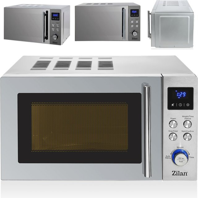 Zilan Mikrowelle Solo in Silber mit 20 Litern Volumen, 8 Automatikprogrammen, 6 Leistungsstufen und LED Display - Bild 1
