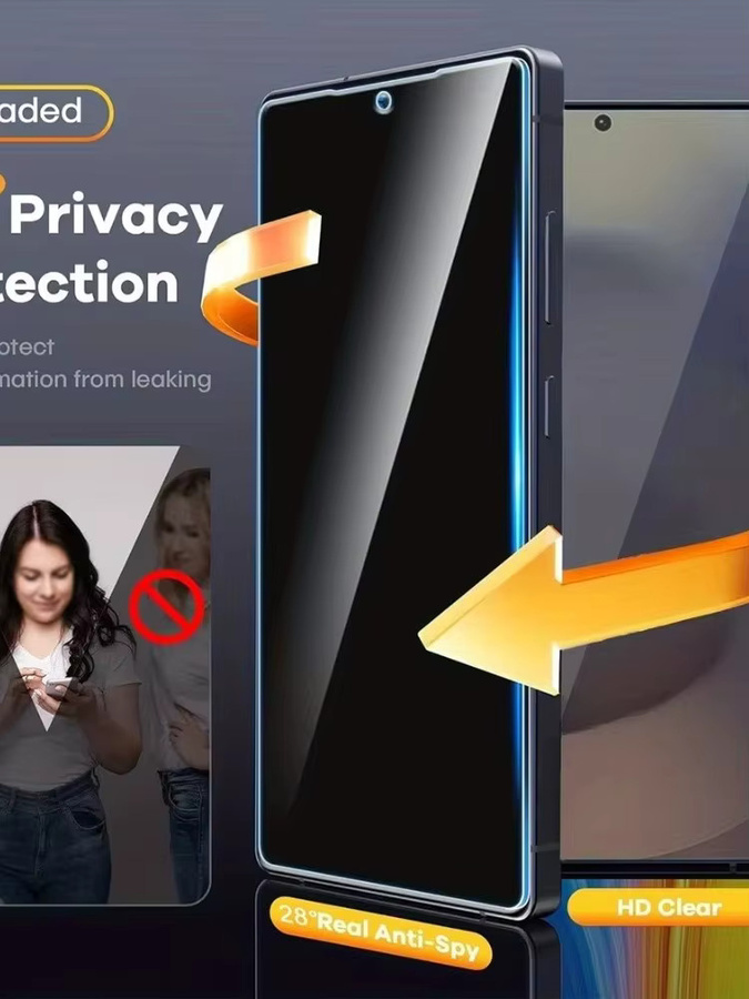 Smooth Touch Privacy Displayschutzfolie für Samsung Galaxy A57 A56 A55 A36 A35 A54 A17 A16 A26 A25 A34 A33 A15 A07 A06, Vollkleber, transparent - Bild 6