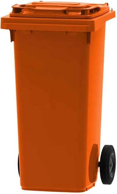 PROREGAL Mülltonne Müllgroßbehälter mit 2 Rädern, 120 Liter, Orange, H x B x T: 97,4 x 47,9 x 55,5 cm - Bild 1