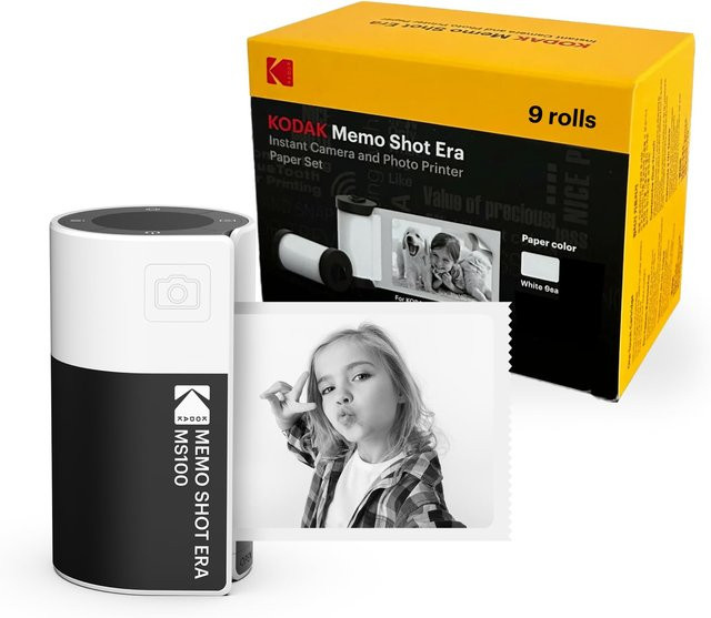 Kodak Memo Shot ERA Digitalkamera mit Etikettendrucker in Weiß inklusive 10 Rollen - Bild 1