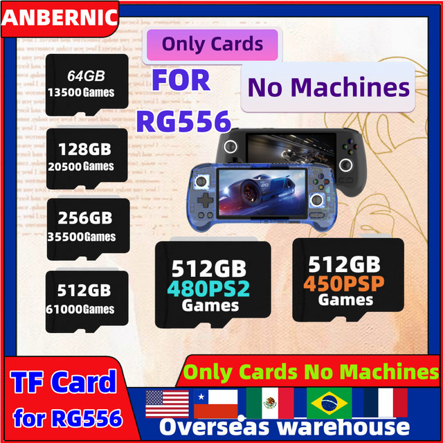Anbernic RG556 Micro SD Speicherkarte mit 64 GB und 61.000 vorinstallierten Retro-Spielen für PSP, DC, SS, PS1, NDS und PS2 - Bild 1