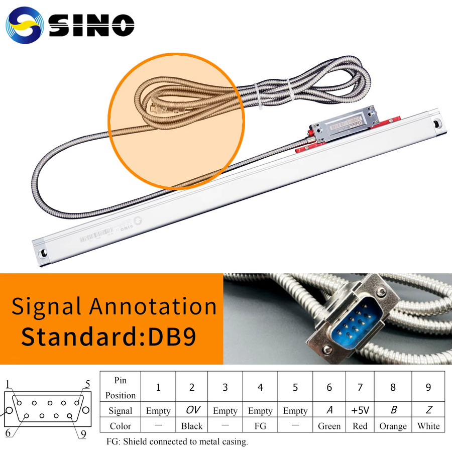 SINO KA300 Hochpräzise lineare Waage mit optischem Lineal, 5 μm Genauigkeit, 5 V TTL, Hublänge: 620 mm bis 1020 mm - Bild 4