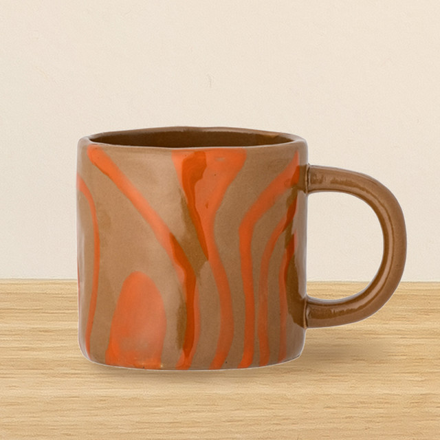 Bloomingville Steingut Becher Ninka in Orange - Bild 1