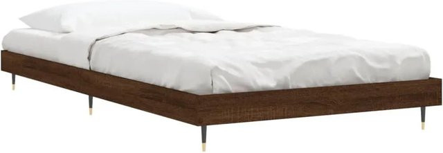 vidaXL Bettgestell ohne Matratze Eiche Braun aus Holzwerkstoff und Metall B/T/H: 90 x 193 x 20 cm - Bild 1