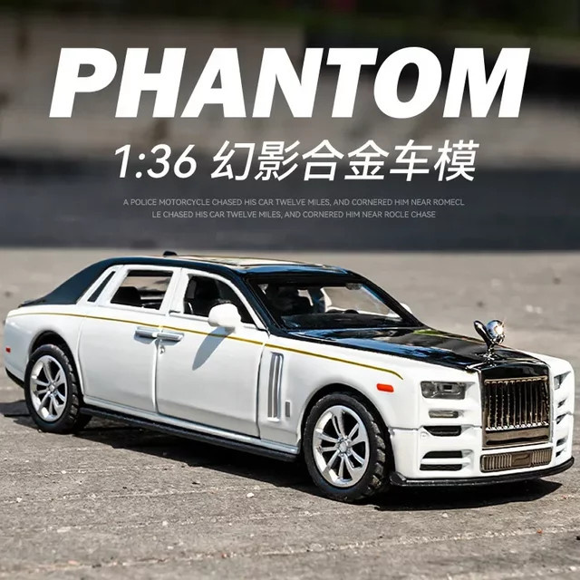 Phantom Limousine Simulationsmodell, Modellauto, 1:36, Metall, mit Sound und Licht, Rückziehfunktion - Bild 1