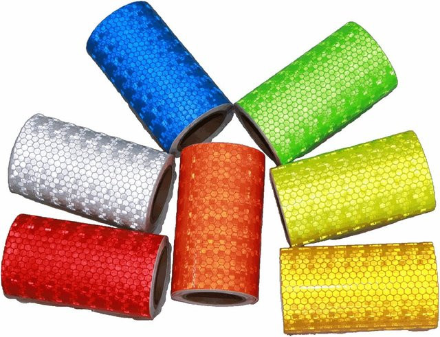 Satop Cinta Reflektierende Aufkleber in Weiß aus PVC mit Wabenmuster für erhöhte Sichtbarkeit und Sicherheit, Breite: 10 cm, Länge: 5 m - Bild 1