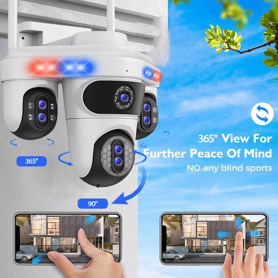 Devoccvo 35MP WLAN IP-Kamera mit 4 Bildschirmen, 7 Linsen und 10-fach Zoom, Outdoor PTZ Sicherheitskamera mit Auto-Tracking in Weiß - Bild 5