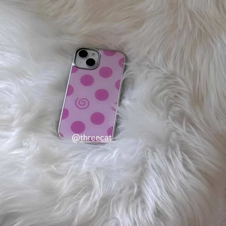 DecoPhone Handyhülle mit lila rosa Wellen- und Punktmuster für iPhone 17 16 15 14 13 12 11 Pro Max XR Plus - Bild 2