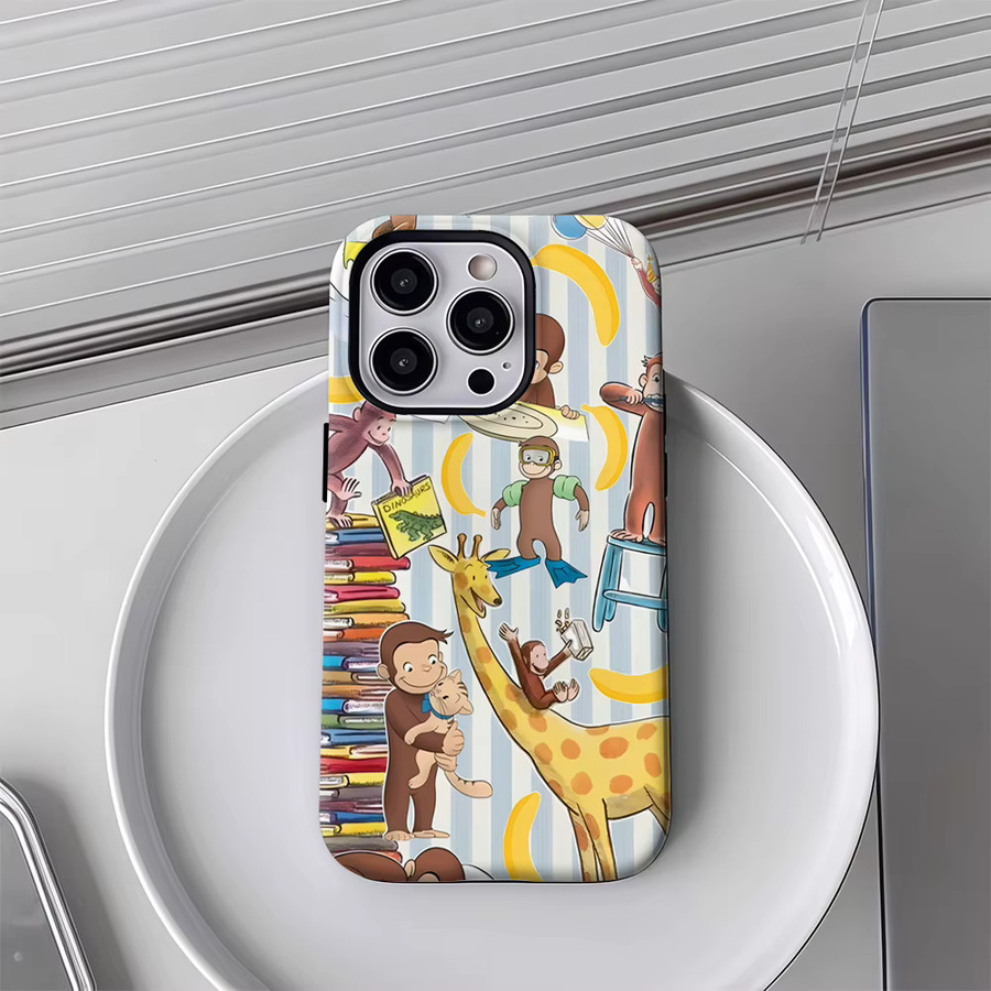 Monkey Fun Doppelschichtige Handyhülle für iPhone 18 17 16 15 14 13 12 Pro Max Plus in Multicolour - Bild 4
