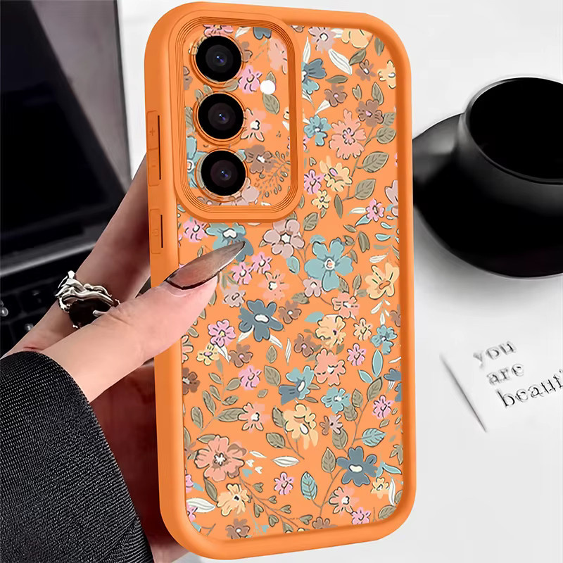Rote Silikonhülle mit Blumen-Design für Samsung Galaxy A57 A37 A56 A55 A17 A27 A54 A35 A36 A14 A25 A16 A26 A15 5G aus weichem TPU - Bild 1
