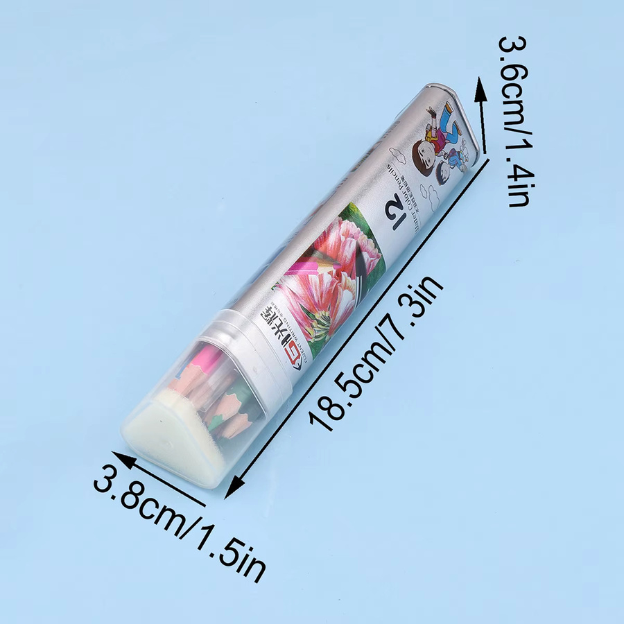 Wasserlösliche Buntstifte in einer Dose für Kunstzeichnen und Skizzieren, Mehrfarbig - Bild 2