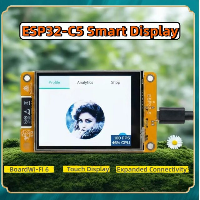 Heltec Automation ESP32-C5 Development Board mit 2,8 Zoll TFT-LCD-Touchscreen, 16 MB Flash, 8 MB PSRAM, Wi-Fi 6, BLE 5.3, ZigBee 3.0 und Thread 1.3, Unterstützung für NM-RF-HAT und OpenClaw - Bild 1