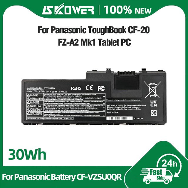 Panasonic CF-VZSU0QR Akku mit 30Wh in Schwarz für ToughBook CF-20 und Toughpad FZ-A2 Tablets - Bild 1